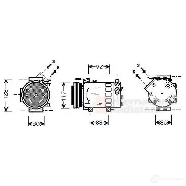 Компрессор кондиционера VAN WEZEL 476267 4300k285 60 43K285 54QQK