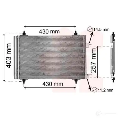 Радиатор кондиционера VAN WEZEL 6009523 0 EA63L 09005230 460254