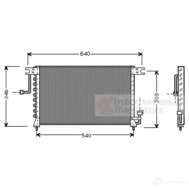 Радиатор кондиционера VAN WEZEL 608250 36 6FSKT 1423217792 82005036