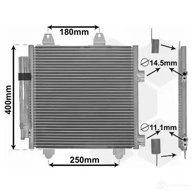 Радиатор кондиционера VAN WEZEL 53005414 60535 414 GZRNC34 479851 изображение 0