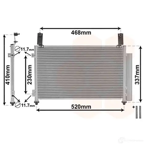 Радиатор кондиционера VAN WEZEL U3OAI 485761 60 815081 81005081 изображение 1