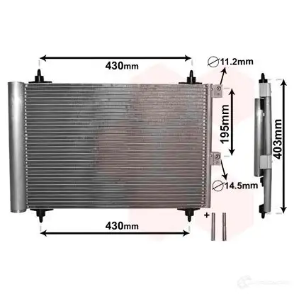 Радиатор кондиционера VAN WEZEL 6009524 1 460256 09005241 WXEQS изображение 0