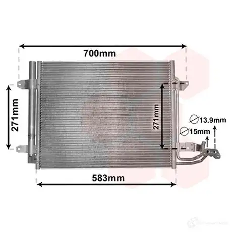 Радиатор кондиционера VAN WEZEL XUT4V8J 6058 5211 481705 58005211 изображение 0