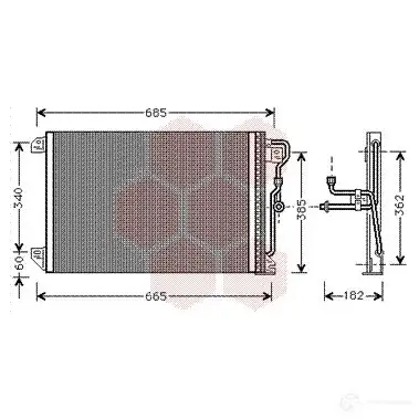 Радиатор кондиционера VAN WEZEL 466788 21005020 60215 020 JB9ARML изображение 0