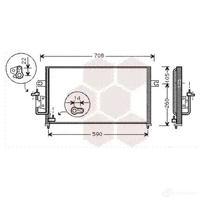 Радиатор кондиционера VAN WEZEL 82005057 3XXQM1Y 6082505 7 486121