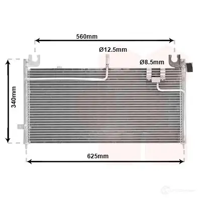 Радиатор кондиционера VAN WEZEL 7L91K 467495 60275 125 27005125