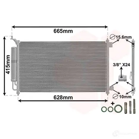 Радиатор кондиционера VAN WEZEL 5410909670603 1208099445 13015251 V8Q A24 изображение 0