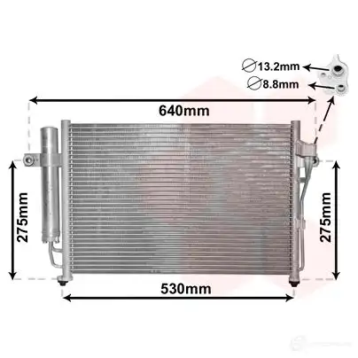 Радиатор кондиционера VAN WEZEL 82005087 486132 608250 87 0BIF1HC изображение 0