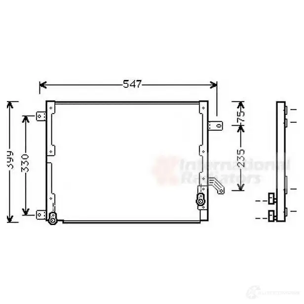 Радиатор кондиционера VAN WEZEL 1QDF3 6073506 8 73005068 484975