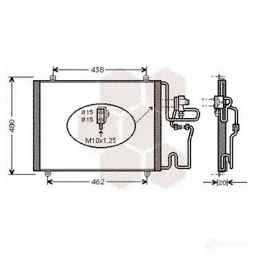 Радиатор кондиционера VAN WEZEL 476132 60 435204 43005204 J7BT5B