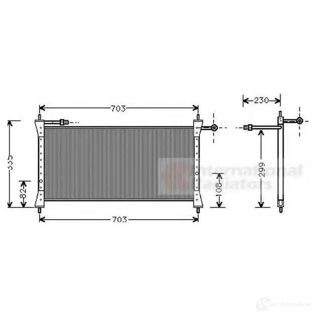 Радиатор кондиционера VAN WEZEL LAQ2Q 485645 607 75014 77005014