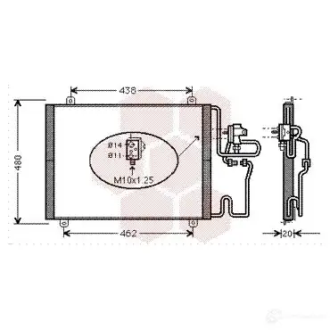 Радиатор кондиционера VAN WEZEL 43005246 WHT7TI 60435 246 476143