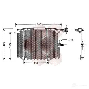 Радиатор кондиционера VAN WEZEL ZVEO96O 03005115 456375 6003 5115 изображение 0