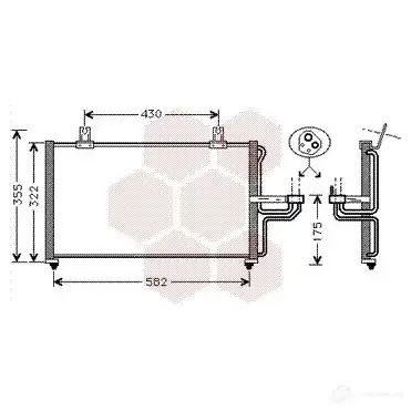 Радиатор кондиционера VAN WEZEL 60 835005 HJEO6 487082 83005005 изображение 0