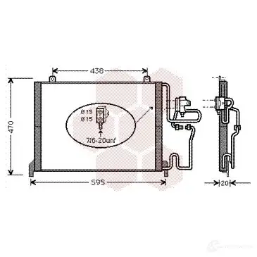 Радиатор кондиционера VAN WEZEL 6 0435144 NDXVVW 43005144 476124 изображение 0
