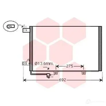 Радиатор кондиционера VAN WEZEL 30005578 468765 19LUBC 6030557 8