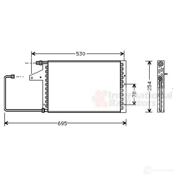 Радиатор кондиционера VAN WEZEL 460242 600 95098 I8BFS 09005098