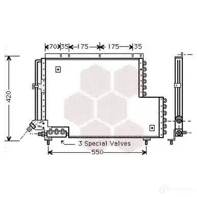 Радиатор кондиционера VAN WEZEL 484513 59005081 6059508 1 04V23F