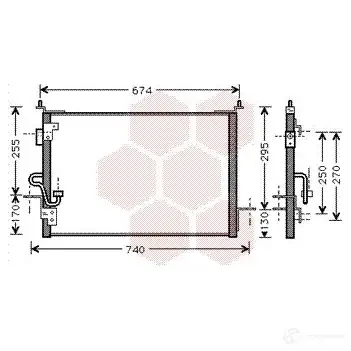 Радиатор кондиционера VAN WEZEL Y6SV1SN 455995 6 0025143 02005143