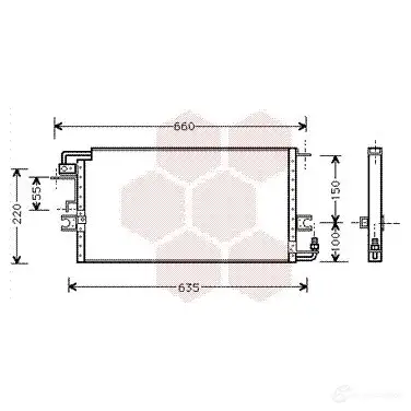 Радиатор кондиционера VAN WEZEL 4MQ3QK 479802 53005197 605 35197