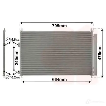 Радиатор кондиционера VAN WEZEL DS687K 479847 6053541 0 53005410