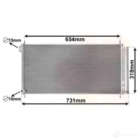 Радиатор кондиционера VAN WEZEL RR6T WC 5410909625863 479894 53005718 - Изображение 1