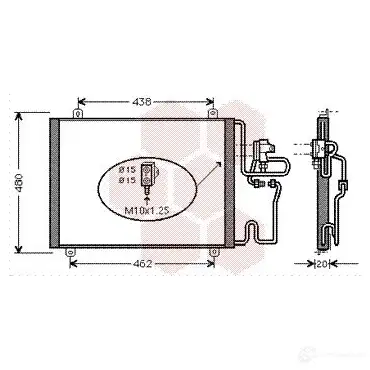Радиатор кондиционера VAN WEZEL 43005247 60435 247 476144 CYJVBLY