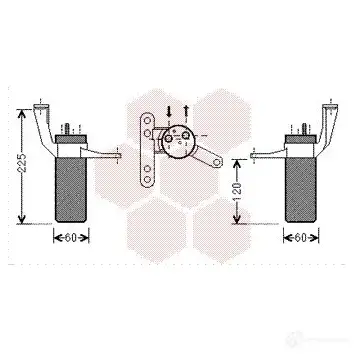 Осушитель кондиционера VAN WEZEL 4300D442 6043D44 2 KKICL0D 476236 изображение 0