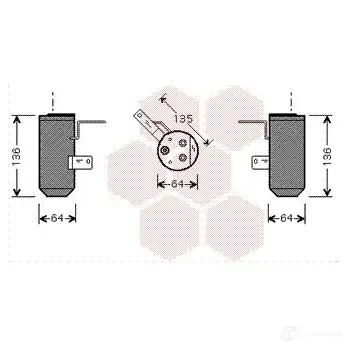 Осушитель кондиционера VAN WEZEL JNLXD4 456026 0200D160 6 002D160