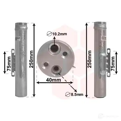Осушитель кондиционера VAN WEZEL 4300D455 U9UO6 KW 5410909602215 476240
