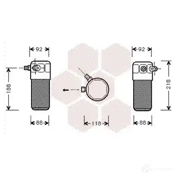 Осушитель кондиционера VAN WEZEL 456424 6003 D153 0300D153 EELKW изображение 0