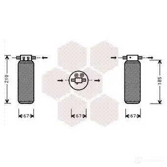 Осушитель кондиционера VAN WEZEL 60 02D145 456023 0200D145 RRR3D1 изображение 0