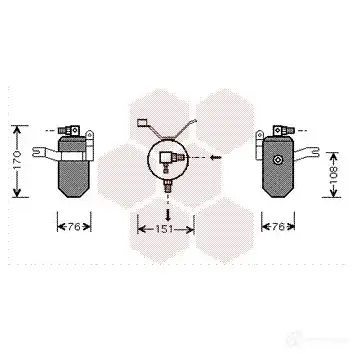 Осушитель кондиционера VAN WEZEL 60PXWLK 0900D184 600 9D184 460288