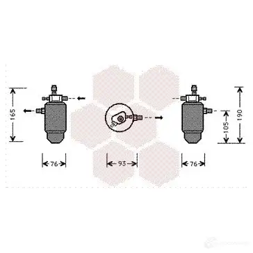 Осушитель кондиционера VAN WEZEL 079C5ON 474719 604 0D197 4000D197