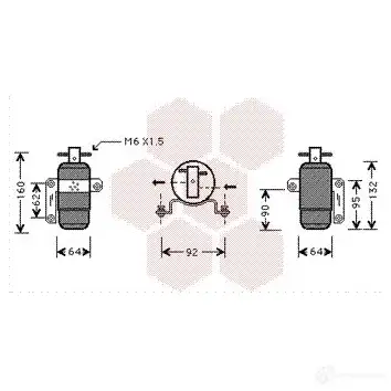 Осушитель кондиционера VAN WEZEL 6007D06 0 459867 9LSH1KO 0700D060 изображение 0
