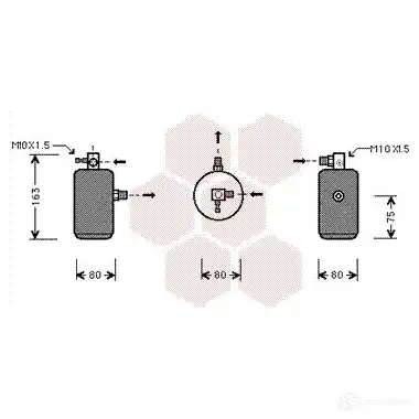 Осушитель кондиционера VAN WEZEL 8UFBH 600 9D162 0900D162 460284