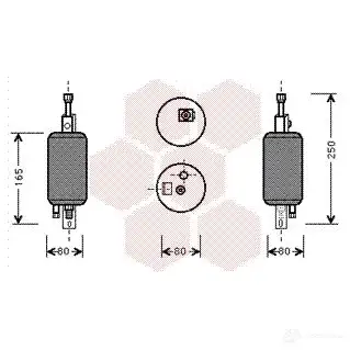 Осушитель кондиционера VAN WEZEL 1700D029 1DV0OP8 463469 6 017D029