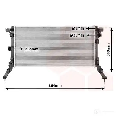 Радиатор охлаждения двигателя VAN WEZEL X2KMMT 43002418 604324 18 476051