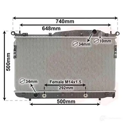 Радиатор охлаждения двигателя VAN WEZEL 5IOUI 81002135 485736 6081 2135