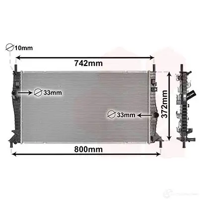 Радиатор охлаждения двигателя VAN WEZEL 8AWM ZXI 1208112227 18002596 5410909633684 изображение 1