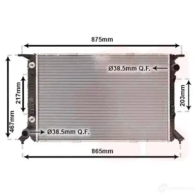 Радиатор охлаждения двигателя VAN WEZEL 6 0032331 456313 P64J2FN 03002331 изображение 0