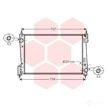 Радиатор охлаждения двигателя VAN WEZEL 463338 17002400 A3PIEX5 601724 00