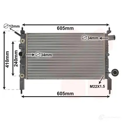 Радиатор охлаждения двигателя VAN WEZEL 37002026 6 0372026 472010 YI2QU15
