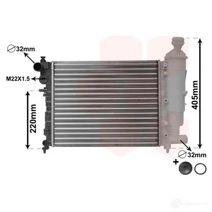 Радиатор охлаждения двигателя VAN WEZEL WA5I3 09002206 600922 06 460208 изображение 0