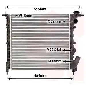 Радиатор охлаждения двигателя VAN WEZEL MN2X8N7 604 32041 43002041 475929 изображение 0