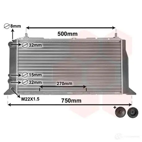 Радиатор охлаждения двигателя VAN WEZEL 6 0032026 BYOJ9L 03002026 456225 - Изображение 1