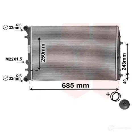 Радиатор охлаждения двигателя VAN WEZEL VXEMCK 485087 76002008 6076200 8