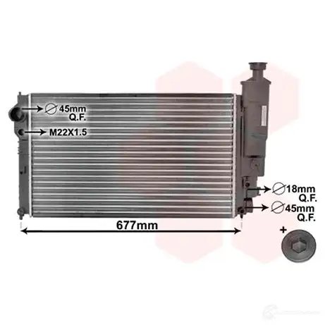 Радиатор охлаждения двигателя VAN WEZEL 60 402135 41XO35L 40002135 474536 изображение 0