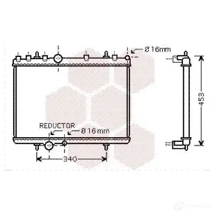 Радиатор охлаждения двигателя VAN WEZEL 40002266 6HMVZB 474606 60402 266