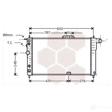 Радиатор охлаждения двигателя VAN WEZEL 485682 3TOBD 608120 02 81002002 изображение 0